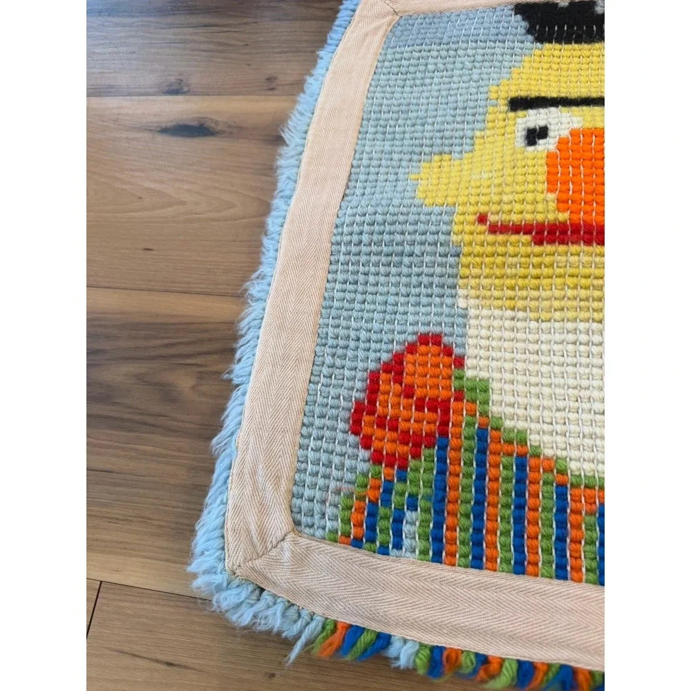 Sesame Street Ernie And Bert Handmade Latch Hook Rug 20 X 27 Very Rare